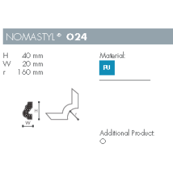 Dekorationsliste - Nomastyl - O24 - hj�rne - 40 mm x 20 mm - 4 stk