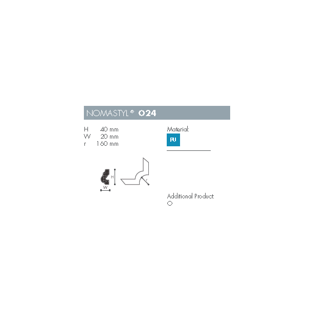 Dekorationsliste - Nomastyl - O24 - hj�rne - 40 mm x 20 mm - 4 stk