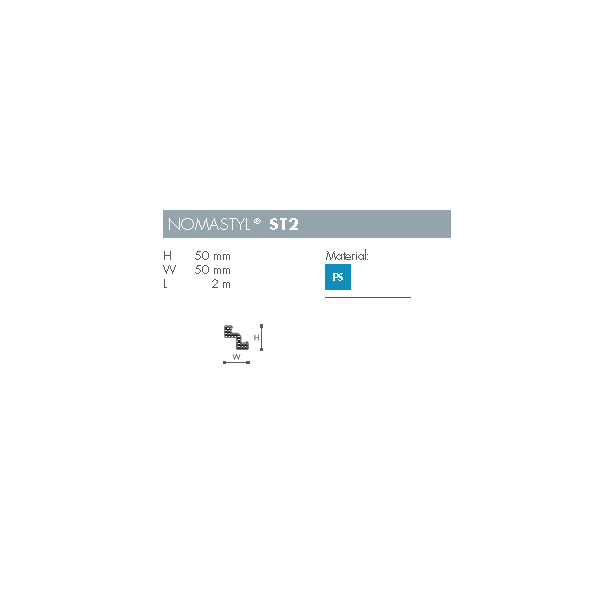Stuk - Nomastyl - ST2 - 2 m - 50 mm x 50 mm