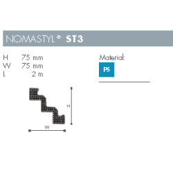 Stuk - Nomastyl - ST3 - 2 m - 75 mm x 75 mm