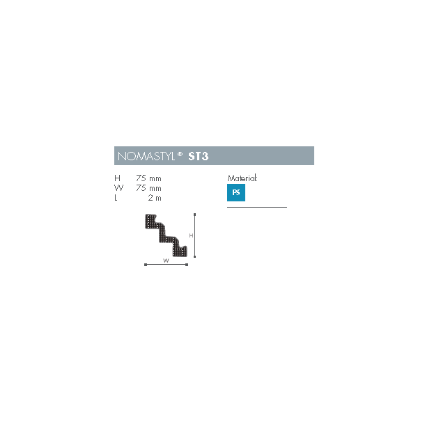 Stuk - Nomastyl - ST3 - 2 m - 75 mm x 75 mm