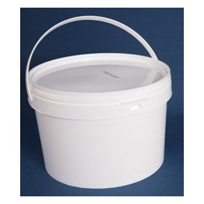 Plastspand med l�g - hvid - 3,5 l