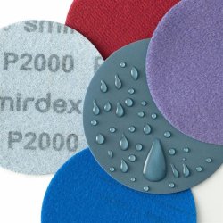 Slibepapir med Velcro - rondel - WATERPROOF VELCRO DISCS - Smirdex - 150 mm - uden huller - P1500