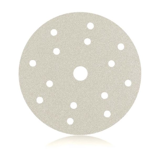 Slibepapir med Velcro - rondel - WHITE 510 VELCRO DISCS - Smirdex - 150 mm - P40 - 15 huller