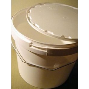 Plastspand med l�g - hvid - 10 l