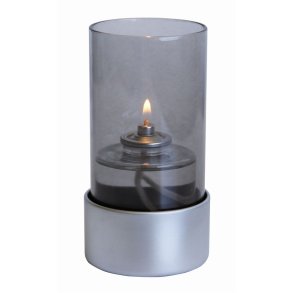 Sodfri bio lampeolie - olielys med v�ge inkl. s�lvgr� stage r�g glas - br�ndetid ca. 36 timer - model bloklys