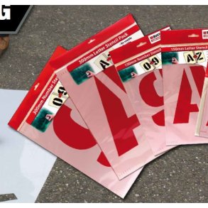 Skabelon - 30 cm s�t bogstaver A-Z - kraftig plast stencil