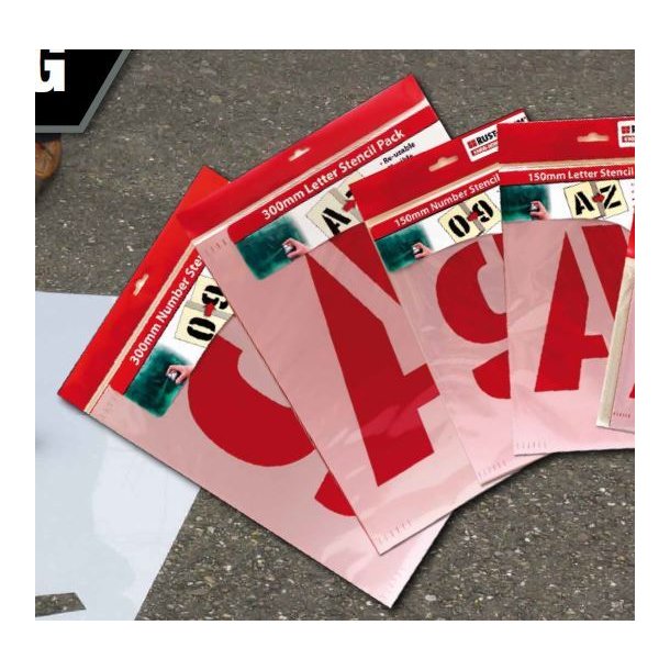 Skabelon - 30 cm s�t bogstaver A-Z - kraftig plast stencil
