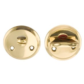 Toiletskilt med markering for fri-optaget - med vrider - poleret messing