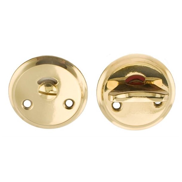 Toiletskilt med markering for fri-optaget - med vrider - poleret messing