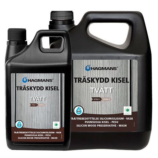 Tr�beskyttelse silicium - Vask - Drivt�mmerfarve med Silverlook - trin 1 af 2 - 4 l