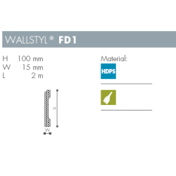 Fodpanel - Wallstyl - FD1 - 2 m x 100 mm x 15 mm