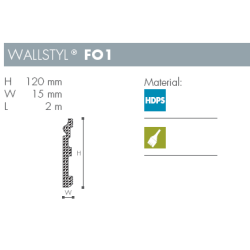 Fodpanel - Wallstyl - FO1 - 2,44 m x 120 mm x 15 mm