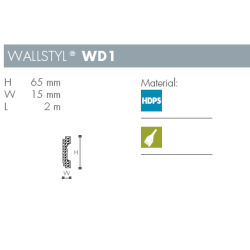 V�gliste - Wallstyl - WD1 - 2 m - 65 mm x 15 mm