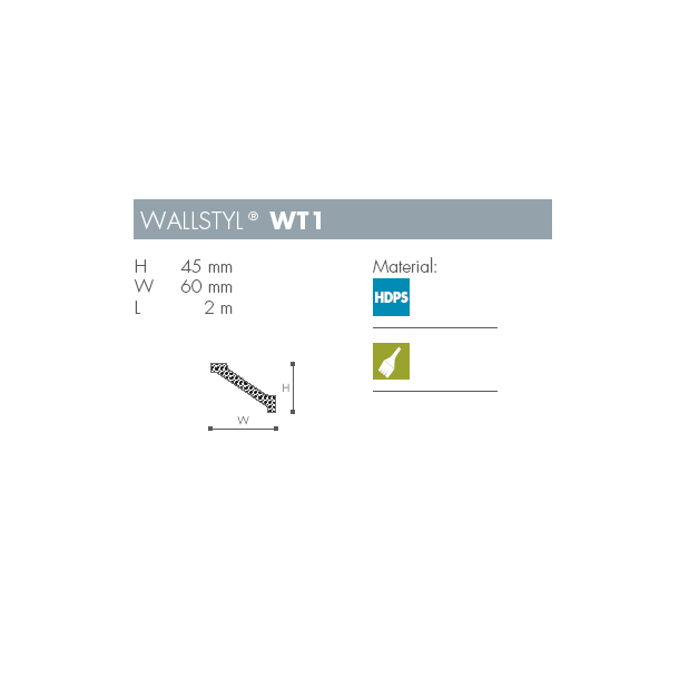 Liste - Wallstyl - WT1 - 2 m - 45 mm x 60 mm