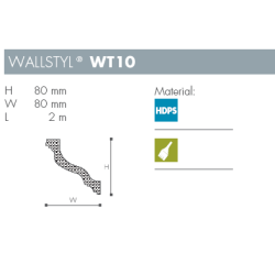 Liste - Wallstyl - WT10 - 2 m - 80 mm x 80 mm