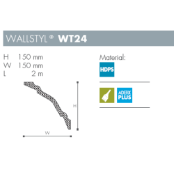 V�gliste - Wallstyl - WT24 - 2 m - 150 mm x 150 mm