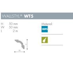 Liste - Wallstyl - WT5 - 2 m - 50 mm x 50 mm