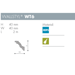 Liste - Wallstyl - WT6 - 2 m - 40 mm x 40 mm