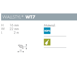 Liste - Fodliste - Wallstyl - WT7 - FL7- 2 m - 16 mm x 22 mm