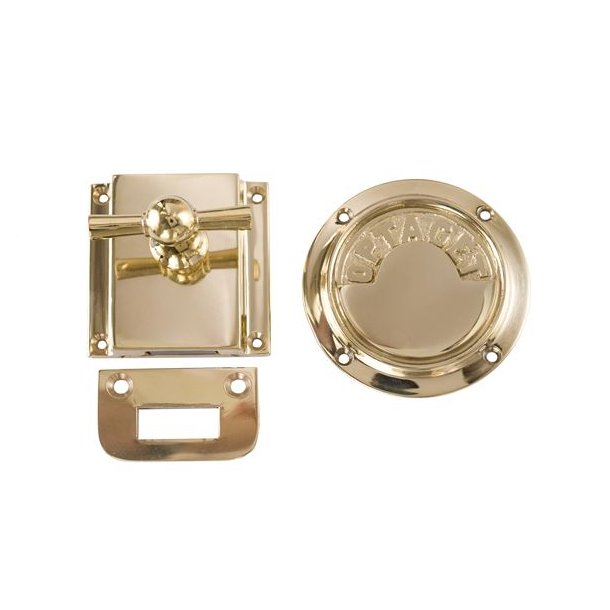 WC l�s med fri-optaget med slutblik DSB poleret messing - uden lak